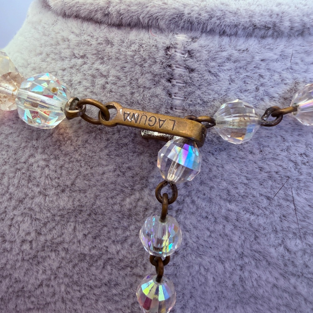 Laguna Crystal Necklace Women OS Clear AB Iridescent Excellent Vintage 1950s - Picture 4 of 17